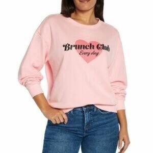 Wildfox Graphic Crewneck “Brunch Club Everyday” Sweatshirt Size Small